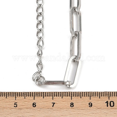304 нержавеющая сталь скрепка цепочка витая цепь кабель цепи ожерелья для женщин мужчин NJEW-A053-01P-1