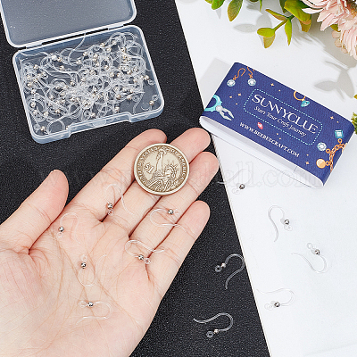 80 шт. экологически чистые пластиковые крючки для сережек STAS-SC0008-18-1