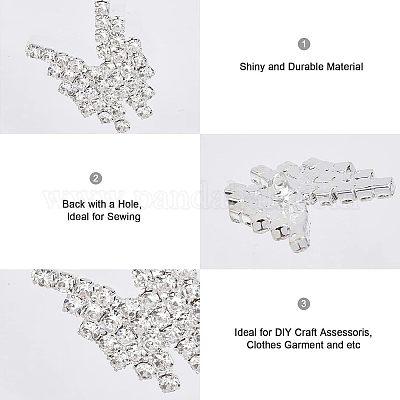 20 шт. 2 стиля кабошонов из сплава со стразами FIND-CA0006-51-1