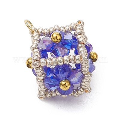 Подвески-кубики из бисера PALLOY-MZ00440-03-1