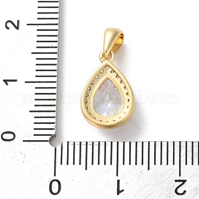 Латунные микропаве прозрачные подвески с фианитом KK-L227-001G-1