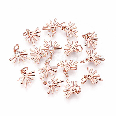 Латунные микро проложить кубического циркония подвески ZIRC-F095-02RG-1