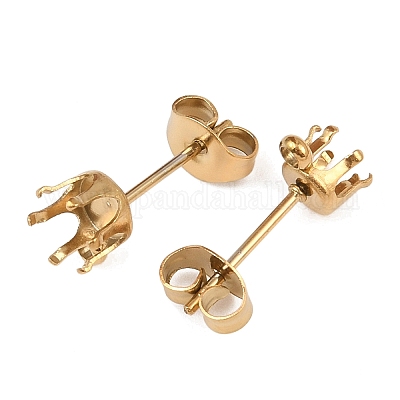 Плоская круглая фурнитура для сережек-гвоздиков из нержавеющей стали 304 STAS-D389-04C-G-1