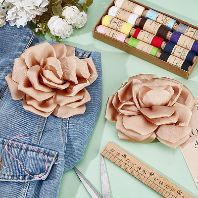 2 шт. полиэстеровые цветочные железные булавки JEWB-GO0001-18C-1