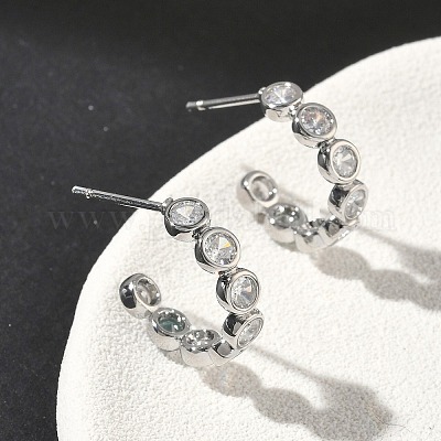 Серьги-гвоздики из циркония EJEW-G452-07P-1