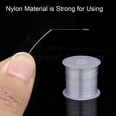 Wholesale 0.6mm White Tone Beading Nylon Wire Fishing Line Wire