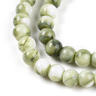 Выпечка окрашенные стеклянные бусины пряди X1-DGLA-N003-4mm-C06-1