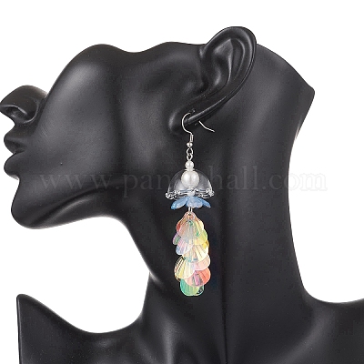 Серьги-подвески в виде медуз из хирургической нержавеющей стали 316 EJEW-TA00767-1