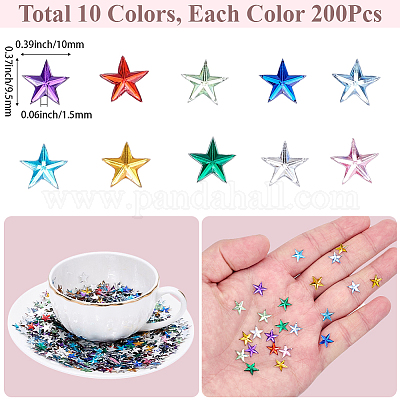 2000шт 10 цвета акриловые кабошоны OACR-SP0001-52-1