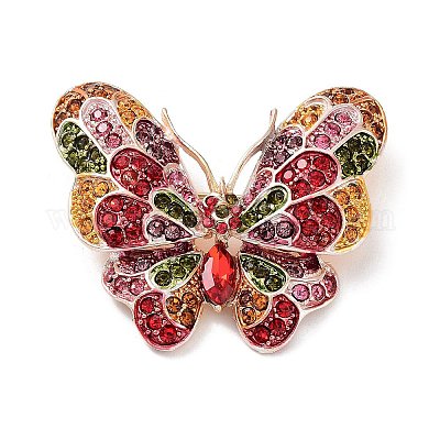 Брошь из сплава со стразами JEWB-M035-06G-1