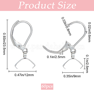 60 шт. фурнитура для сережек из нержавеющей стали 304 STAS-SP0001-21P-1