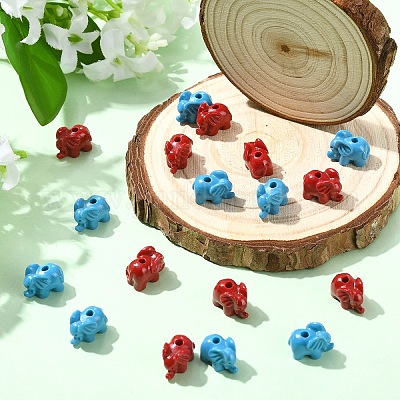 20шт 2 цвета синтетические коралловые бусины&nbsp;CORA-YW0001-03-1