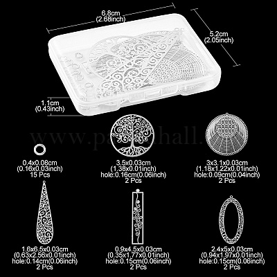 10шт 5 стильные латунные филигранные подвески KK-YW0001-49-1