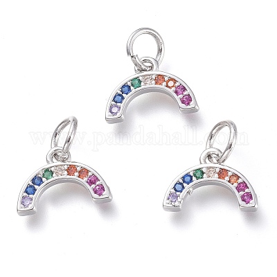 Латунные микропаве прозрачные подвески с фианитом KK-P188-O01-P-1