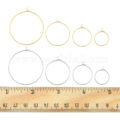 64 шт. 8 стиля фурнитуры для сережек-колец из хирургической нержавеющей стали 316 STAS-FS0001-33-1