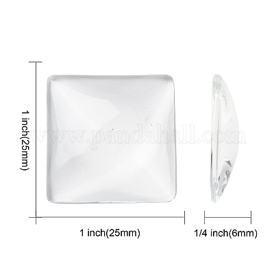 Полупрозрачные квадратных кабошоны GGLA-A001-25mm-1