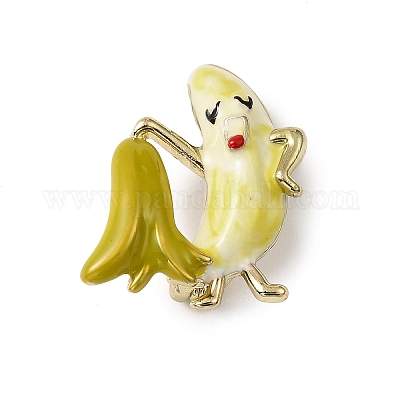 Брошь с эмалью из золотого сплава JEWB-K018-32I-G-1