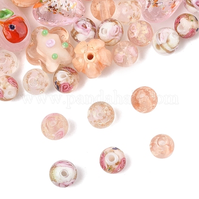 38 шт. 9 стиля светящихся бусин ручной работы в технике лэмпворк LAMP-FS0001-31-1