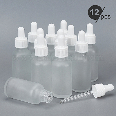 4 Pack Frosted Glass Dropper Bottles,Essential Oil Bottles With