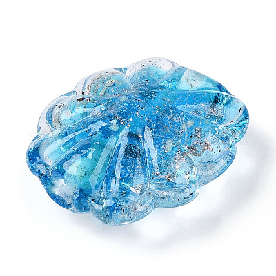 Светящиеся бусины лэмпворк из золота и песка ручной работы FOIL-T006-04D-1