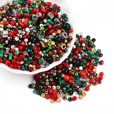 Стеклянные бусины на рождественскую тематику SEED-N007-13K-1