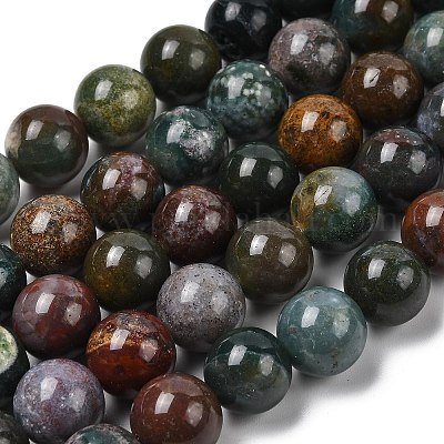 Природного индийского агата бисер нитей&nbsp;G-G515-12mm-05-1