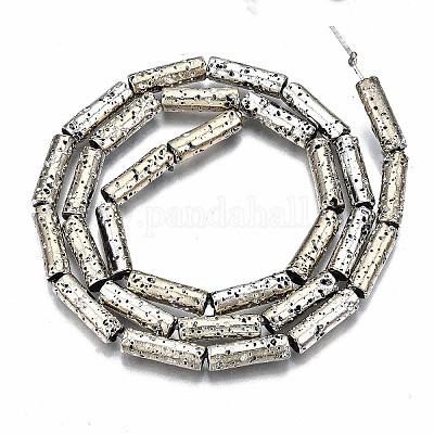 Гальванические бусины из натуральной лавы G-T114-76F-1