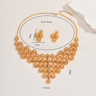 Элегантный комплект из ожерелья и серег из сплава с полыми овальными кисточками для свадьбы и помолвки MR8417-1