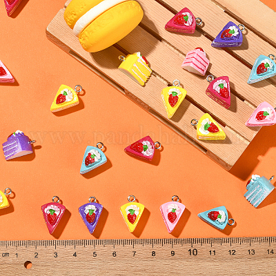 50 шт. 5 цвета непрозрачные подвески из смолы RESI-CJ0003-24-1