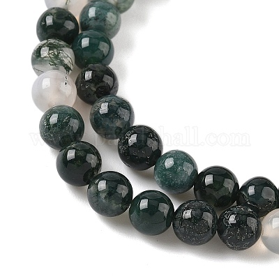 Природные моховой агат бисер нитей&nbsp;G-L470-31-6mm-1
