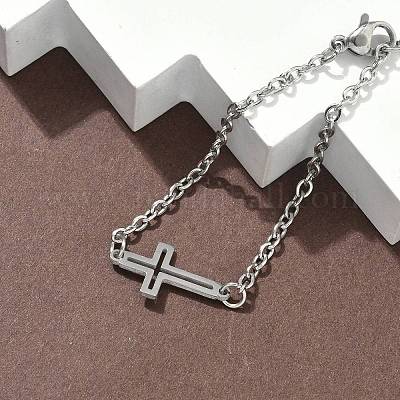 Браслеты из нержавеющей стали 304 с поперечными связями BJEW-F500-03P-1