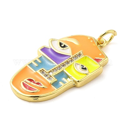 Подвески из настоящей позолоченной латуни с прозрачным кубическим цирконием 18 карат KK-A198-22G-03-1