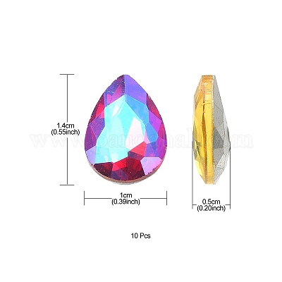 Заостренные заднее стекло горный хрусталь кабошоны RGLA-YW0002-04-1