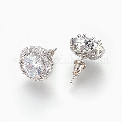 Серьги кубического циркония EJEW-P167-07P-1