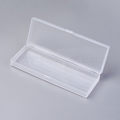 プラスチック製ペンケース 透明 18.3x6.55x2.4cmの通販