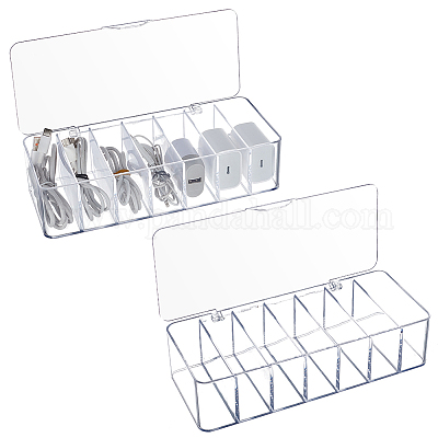 7 сетчатый прозрачный пластиковый кабельный органайзер с крышкой AJEW-WH0270-648B-1