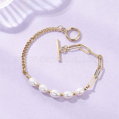 Браслеты из натурального культивированного пресноводного жемчуга с бисером BJEW-JB12710-1