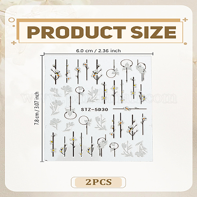 Наклейки для ногтей с тиснением 5d pet&nbsp;AJEW-WH0816-215-1