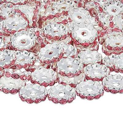 120 шт. Латунные бусины со стразами FIND-SZ0003-70C-1