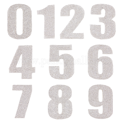 Nummer 0~9 Hotfix-Strass&nbsp;AJEW-FH0006-34-1
