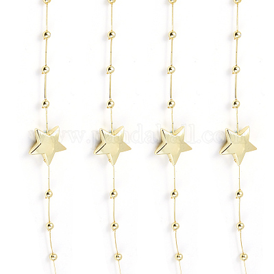 Абс пластика имитация жемчуга бисером отделка гирляндой AJEW-CJ0006-01A-1