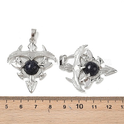 Подвески-треугольники из натуральных и синтетических смешанных драгоценных камней G-G293-01P-1