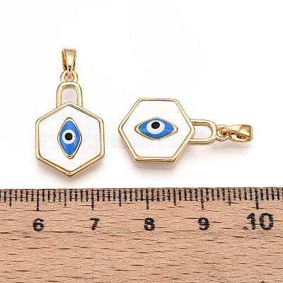 Подвески из натуральной ракушки в латуни с шестигранной головкой KK-N258-06G-1