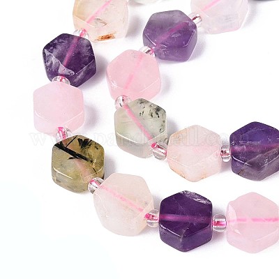 3 стиль нити из натуральных бусин розового кварца G-P534-A25-01-1