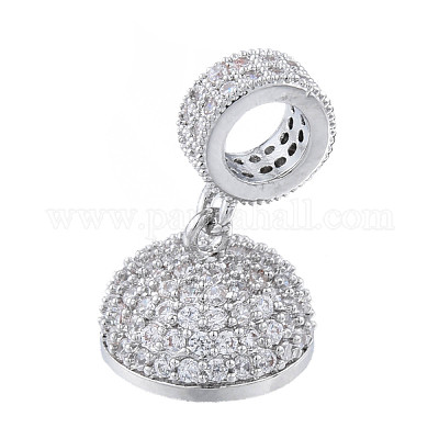 Концы шнура из латуни с микропаве из прозрачного кубического циркония KK-N227-103P-1