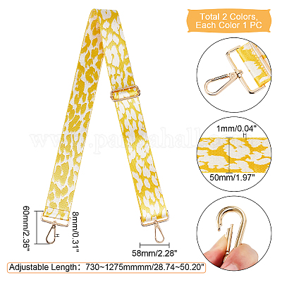 2 шт. двухцветный полиэстеровый регулируемый ремень для сумки с леопардовым узором FIND-WR0002-24-1