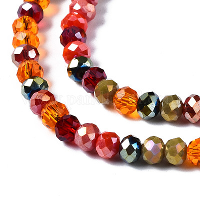 Chapelets de perles en verre électroplaqué&nbsp;EGLA-T020-12C-1