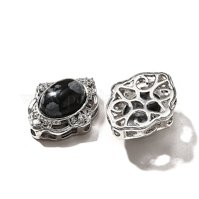 Многожильные звенья из натурального снежного обсидиана KK-M304-04P-18-1