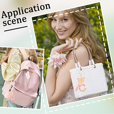 Брелок с кисточкой из цинкового сплава KEYC-WH20004-12I-1