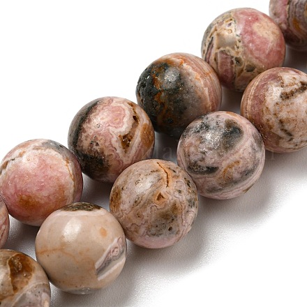 Chapelets de perles en rhodonite naturelle G-R494-A12-04-1